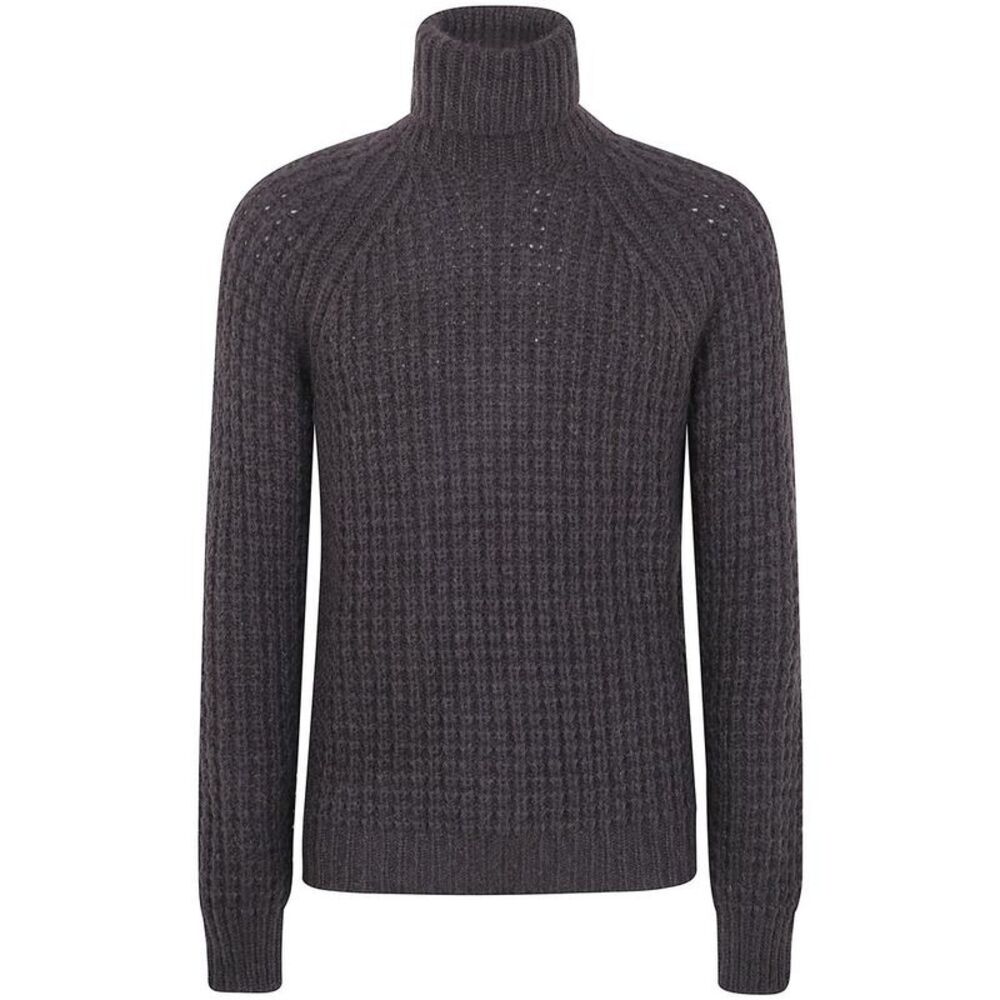 NUUR Men's Textured Knit Turtleneck Sweater Men BROWN Sweaters & Cardigans